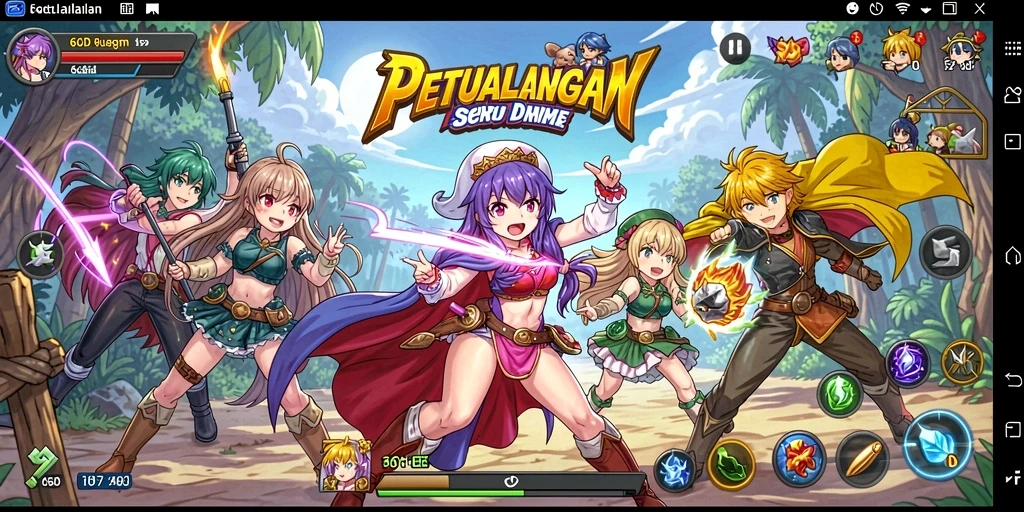 Tampilan gameplay <strong>66D</strong> yang memukau dengan karakter anime ikonik.