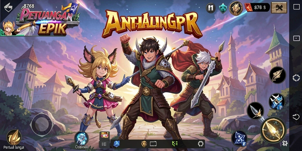 Tampilan gameplay 8768 dengan karakter dan dunia anime yang memukau.