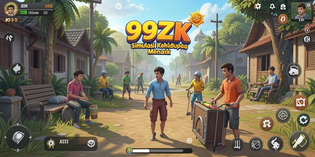 Tampilan gameplay menarik di 99ZK dengan dunia yang luas.
