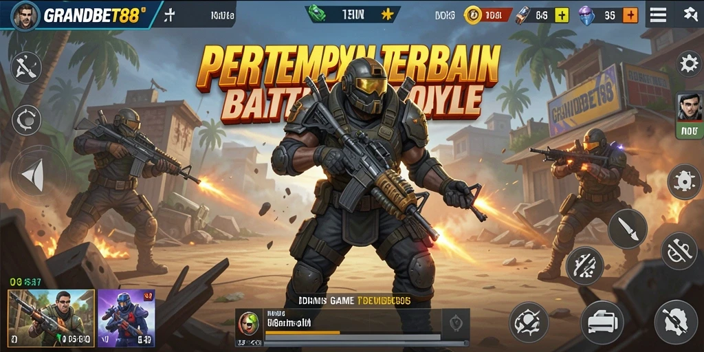 Tampilan gameplay pertarungan seru di arena Battle Royale.