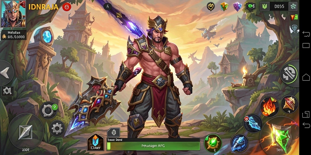 Tampilan menawan dari gameplay ARPG IDNRAJA.