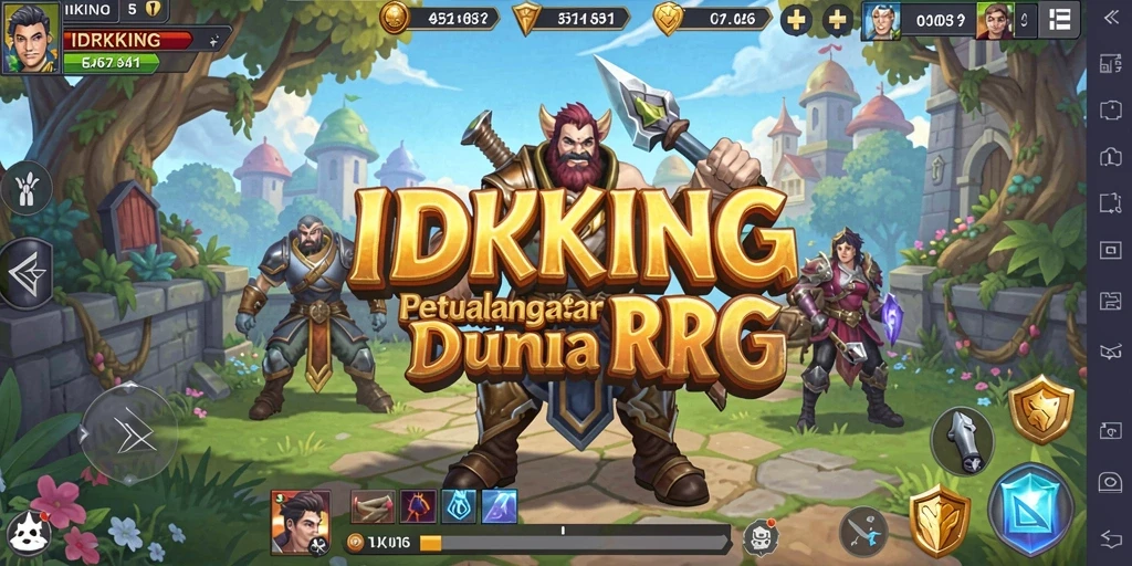 Screenshot utama IDRKING menampilkan aksi seru dalam pertempuran RPG.