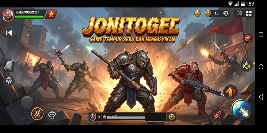Tampilan dinamis dari gameplay JONITOGEL yang menegangkan.