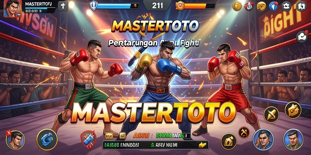 Tangkapan layar utama MASTERTOTO menampilkan aksi pertarungan yang intens.
