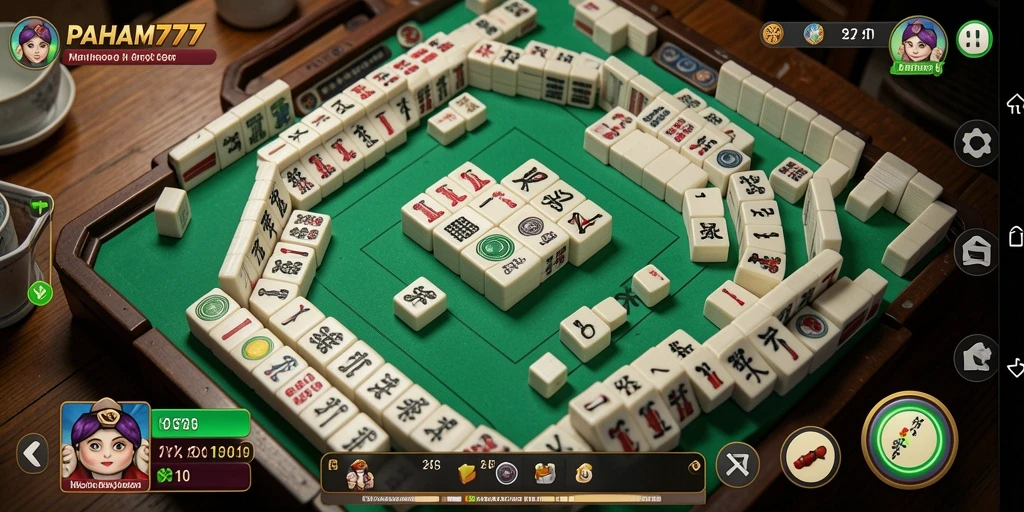 Screenshot PAHAM777 menunjukkan momen seru gameplay Mahjong.