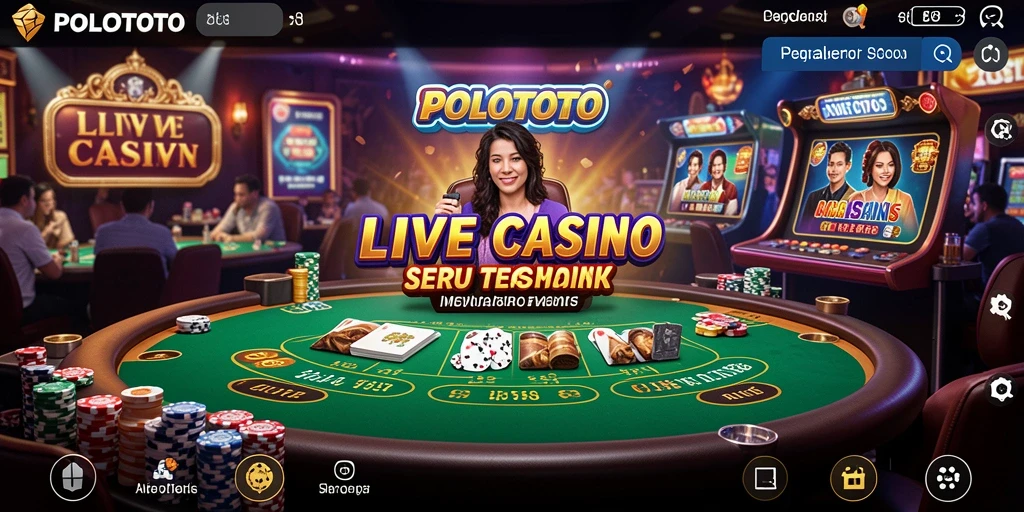 Screenshot gameplay POLOTOTO yang menunjukkan suasana Live Casino yang seru.