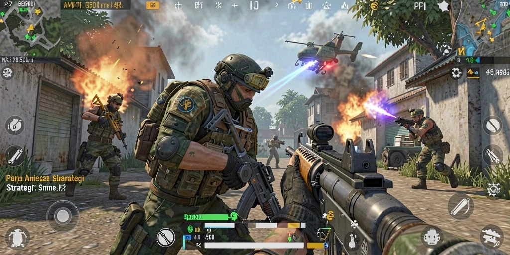 Screenshot gameplay nyata dari pertempuran intens di PP7.