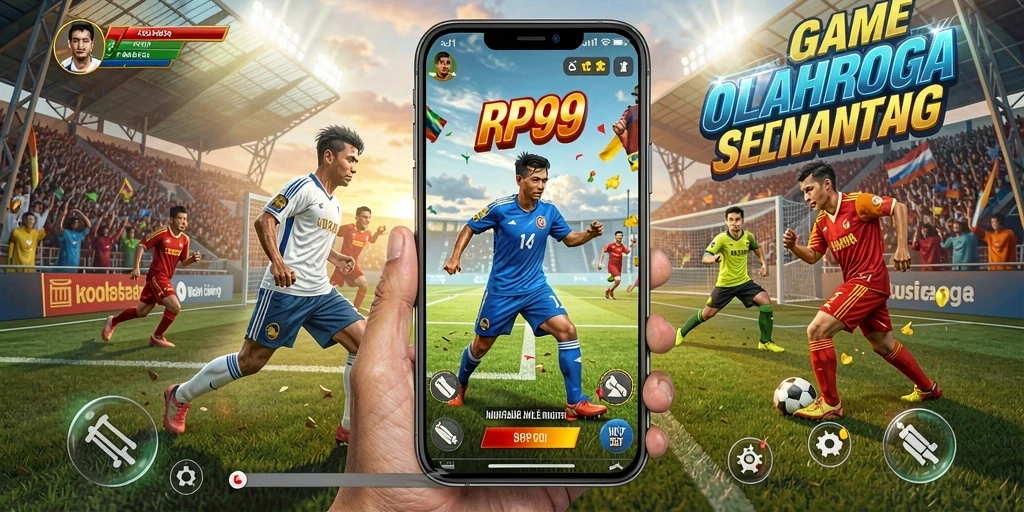 Tampilan dinamis dan seru dari gameplay RP99 yang menampilkan aksi olahraga.