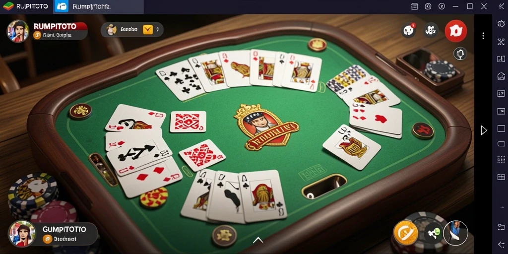 Screenshot RUMPITOTO menampilkan gameplay Gaple yang menarik dan interaktif.