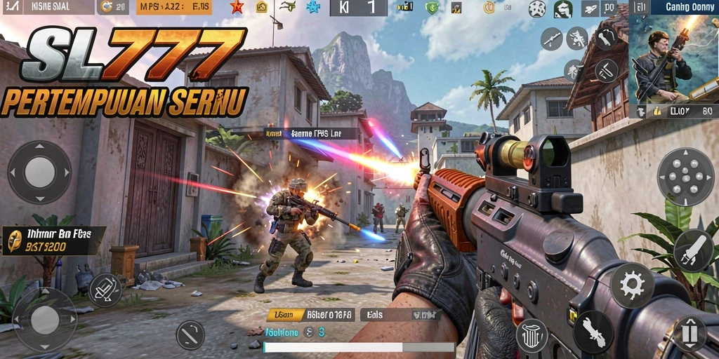 Screenshot gameplay SL777 menampilkan aksi menembak yang mendebarkan.