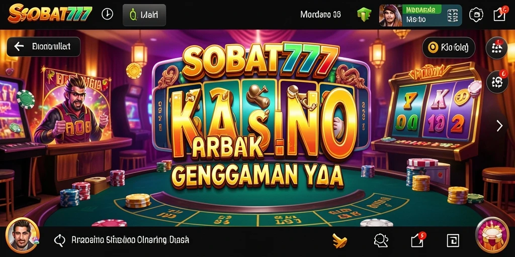 Tampilan menarik dari gameplay SOBAT777 menghadirkan suasana kasino yang menegangkan.