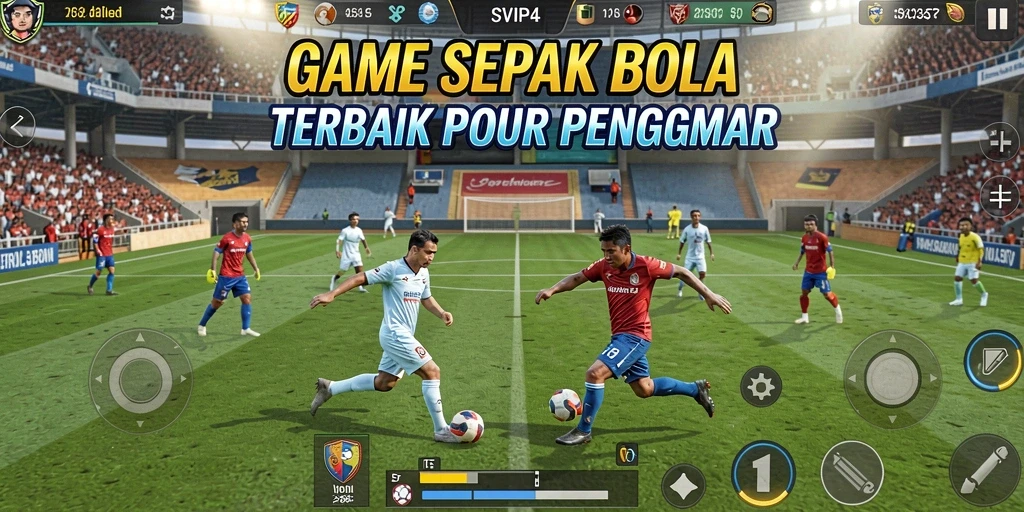 Tampilan gameplay menarik dari SVIP4 dengan aksi sepak bola seru.