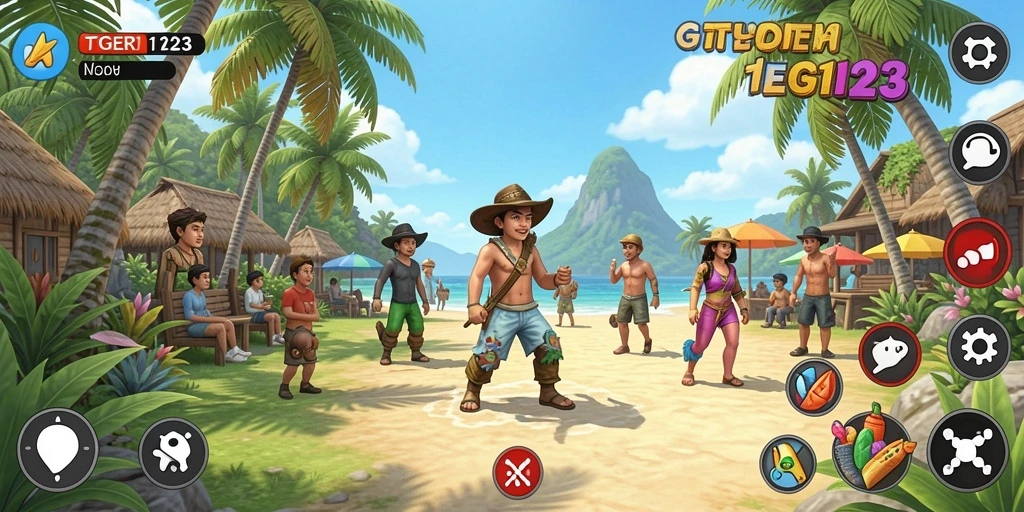 Tangkapan layar utama TGER123 menampilkan gameplay seru dan penuh warna.