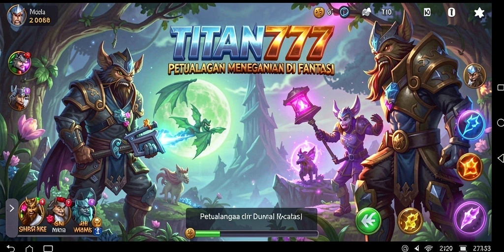 Gameplay menarik dari TITAN777 dalam lingkungan petualangan yang menawan.