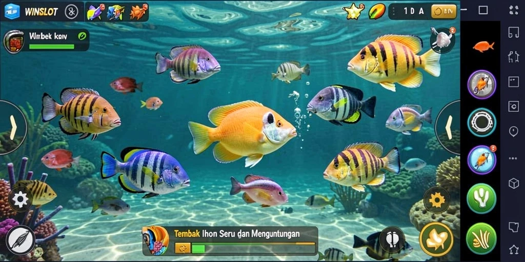Screenshot menampilkan aksi seru saat menangkap ikan dalam WINSLOT.