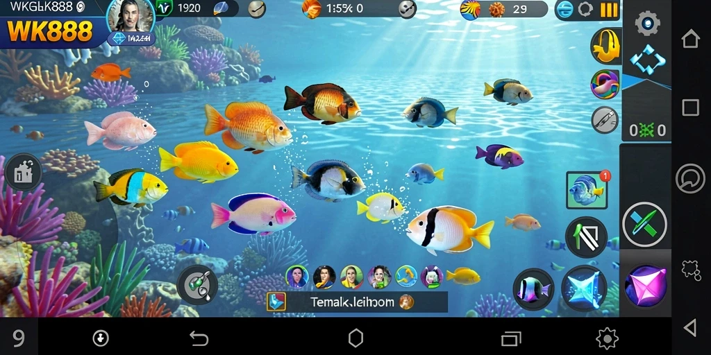 Screenshot gameplay Tembak Ikan di WK888 yang menarik.