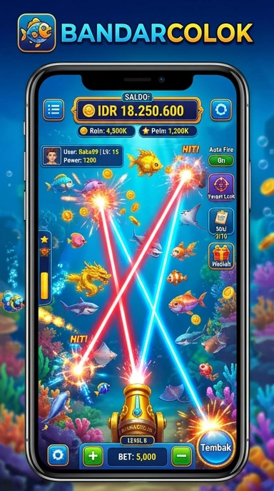 Tampilan utama aplikasi bandarcolok di perangkat Android.